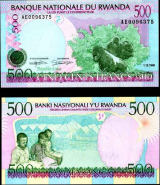 *500 Francs Rwanda 1998, P26 UNC - Kliknutím na obrázok zatvorte -